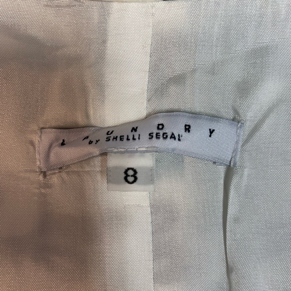 Laundry by Shelli Segal Black and White Patterned Halter Midi Dress Size 8 - Picture 6 of 6